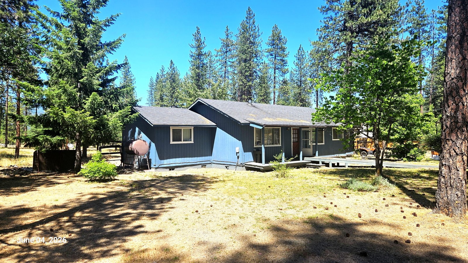 Side view of home and property