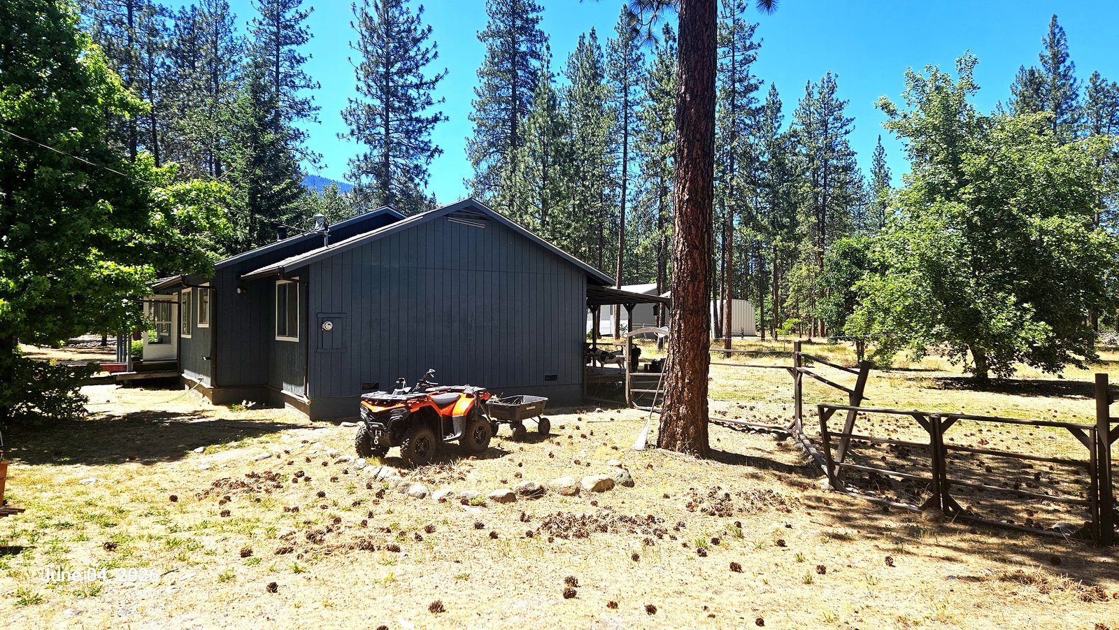 Detached garage and property grounds
